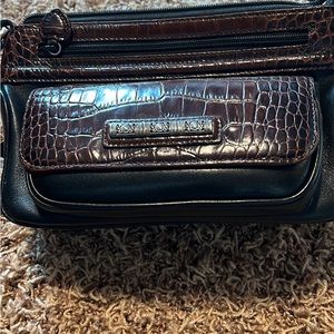 Brighton, two-tone, black and brown shoulder bag.